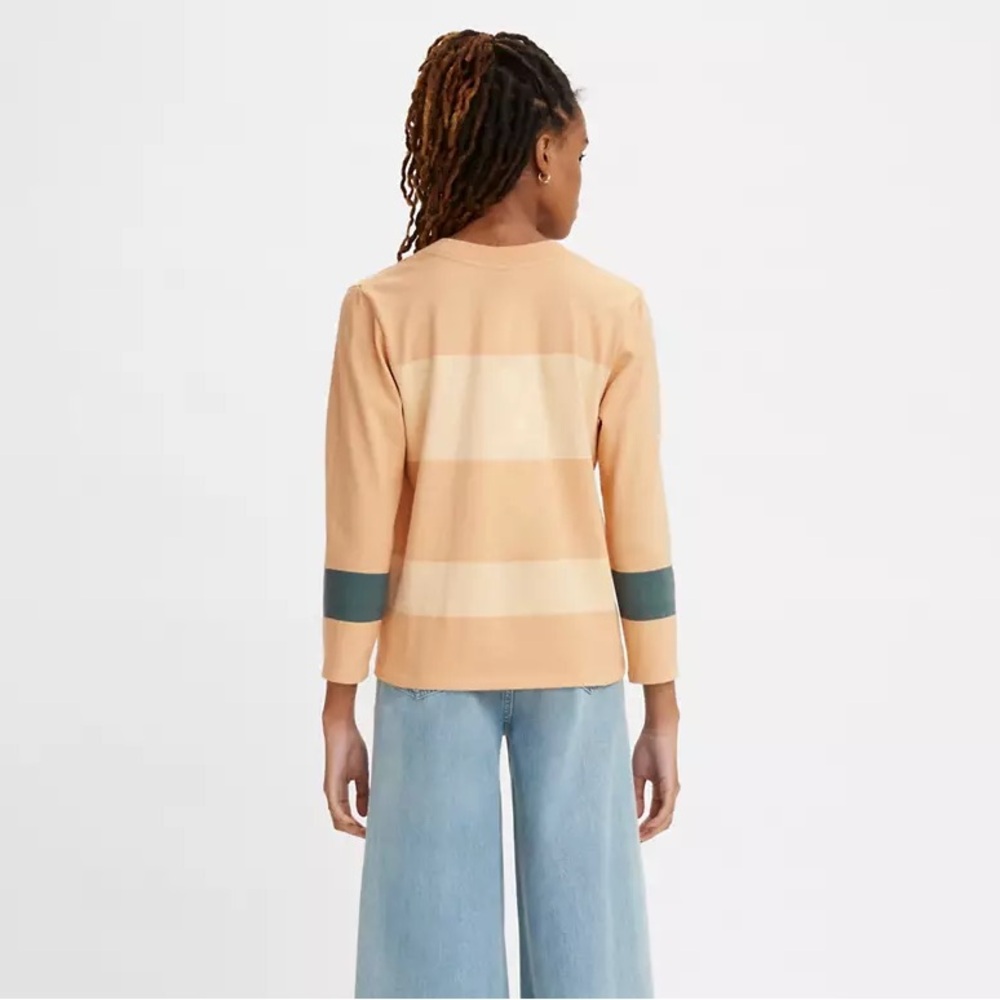 Levis Made & Crafted Shirt Womens Size Medium Color Block W Blue Wrist Stripes - Picture 2 of 2